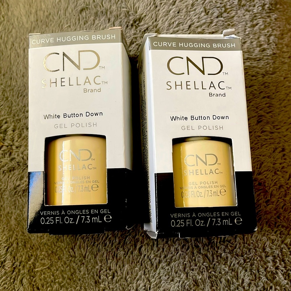Cnd Shellac brand white button down gel polish
